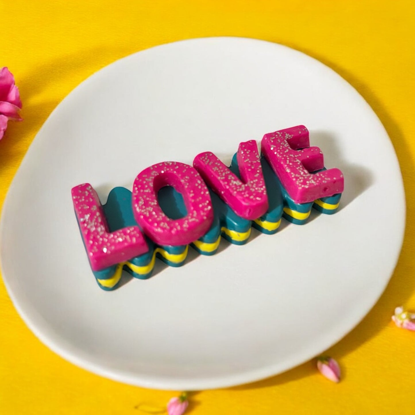 LOVE • HAPPY Plate Crayon with Keychain